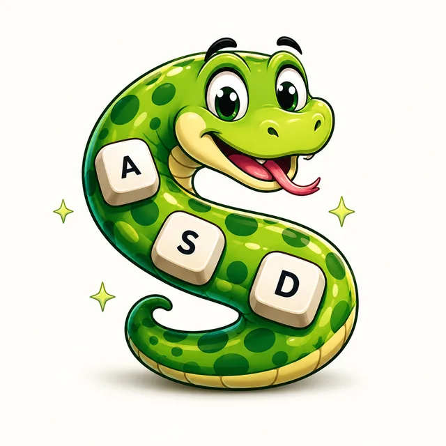 Snake Typing cartoon snake illustration
